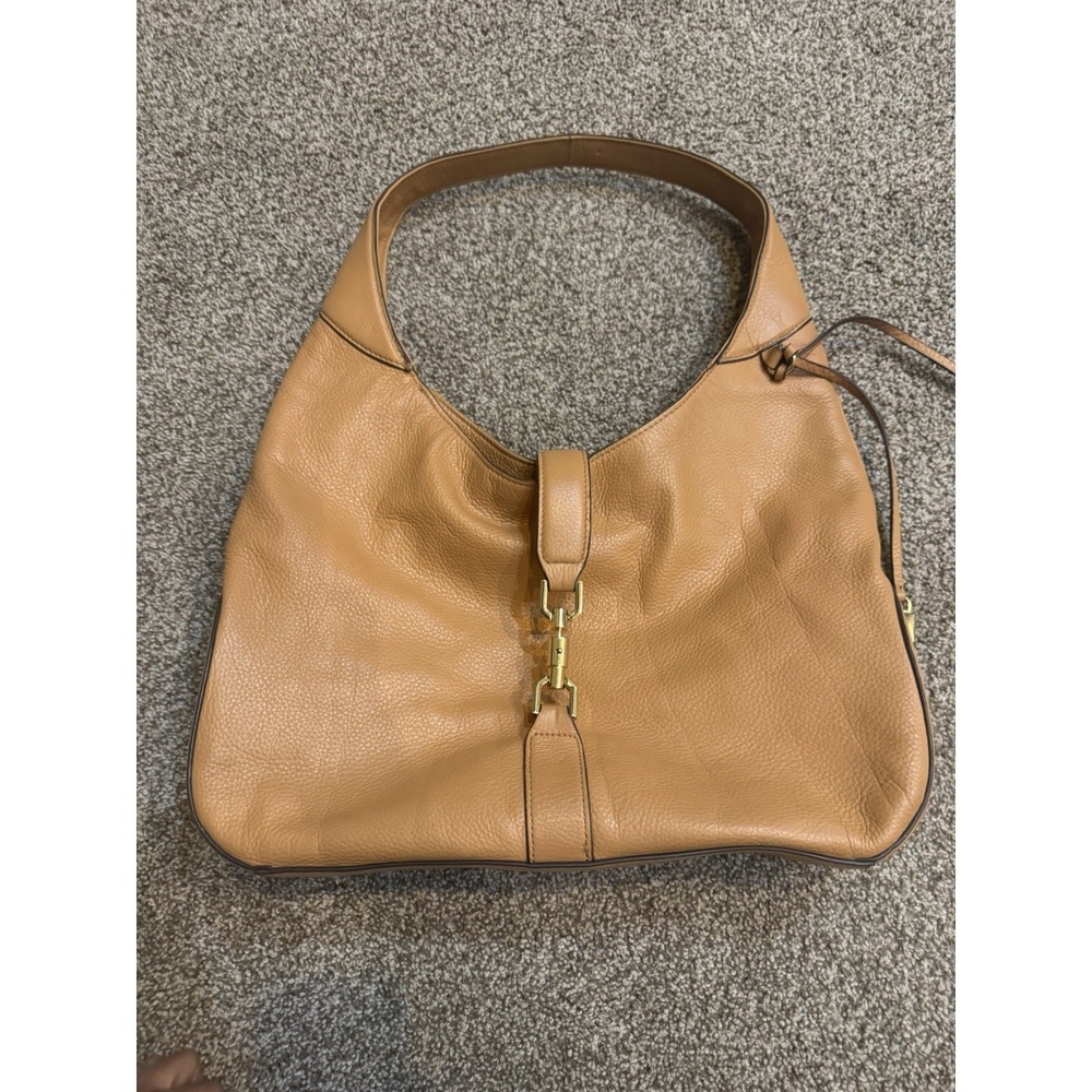 G.I.L.I Terracotta Orange 100% Leather Large Hobo Shoulder Bag Purse Clasp